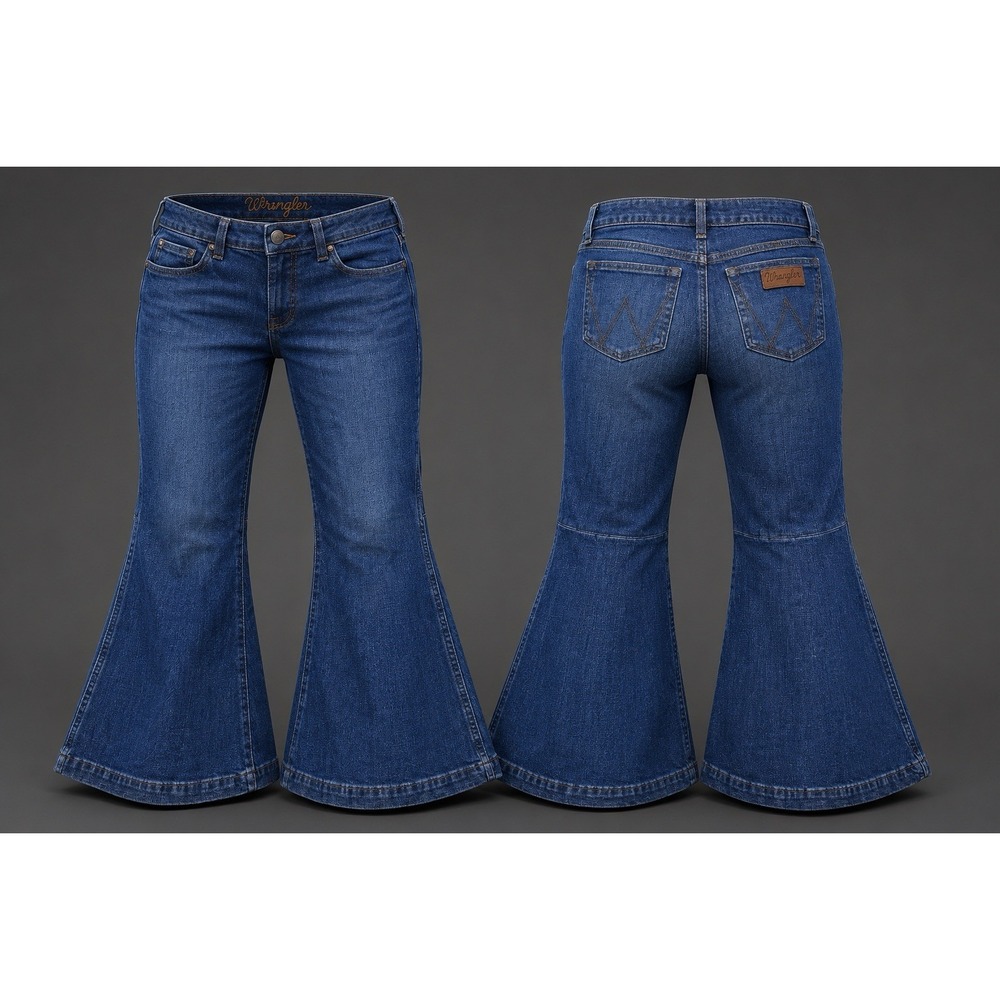 WRANGLER WOMEN'S RETRO HIGH RISE FLARE JEANS, SIZE 34x32 BAILEY BLUE 1011MPFKP